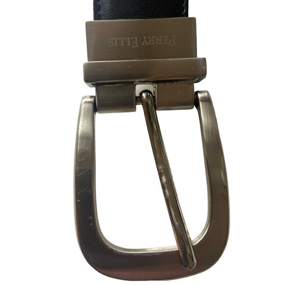 Perry Ellis Black Leather Belt 42/105 - Picture 3 of 10